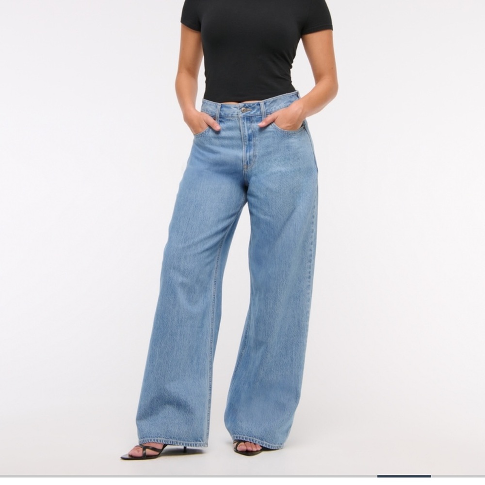 Abercrombie & Fitch Curve Love The Wide Leg High Rise Size 28S